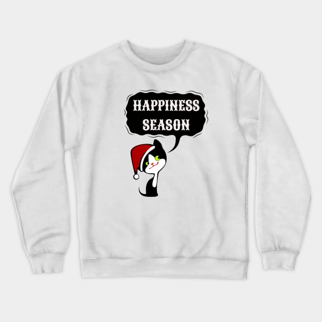 Happiness season, Cute cat t-shirt, Cute cat merry christmas t-shirt, cute pet t-shirt Crewneck Sweatshirt by ALCOHOL